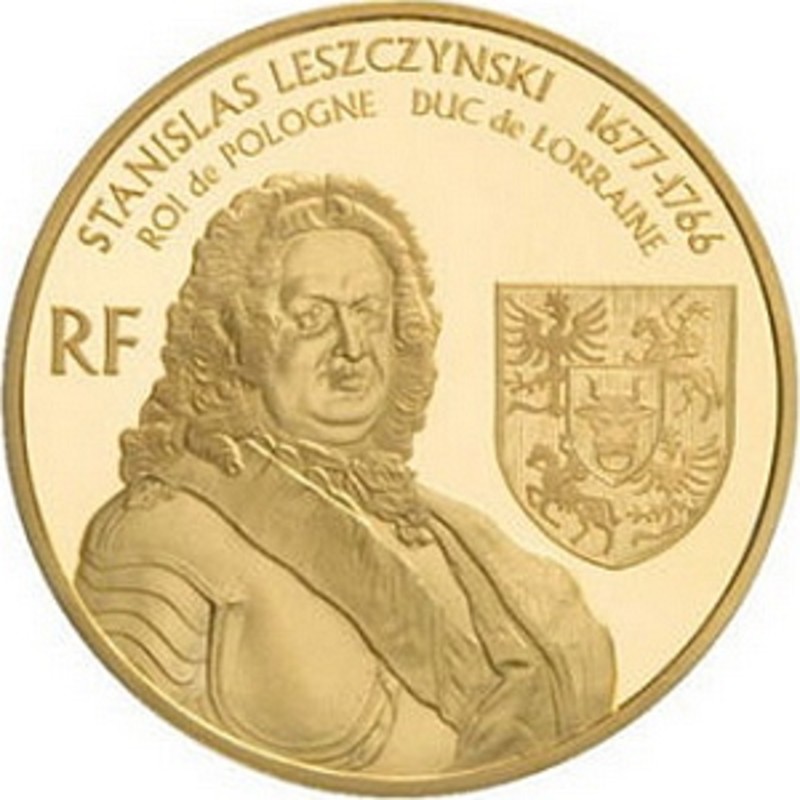 Золотая монета Франции «Король Станислав Лещинский» 2007 г.в., 15.64 чистого золота (проба 0.920)