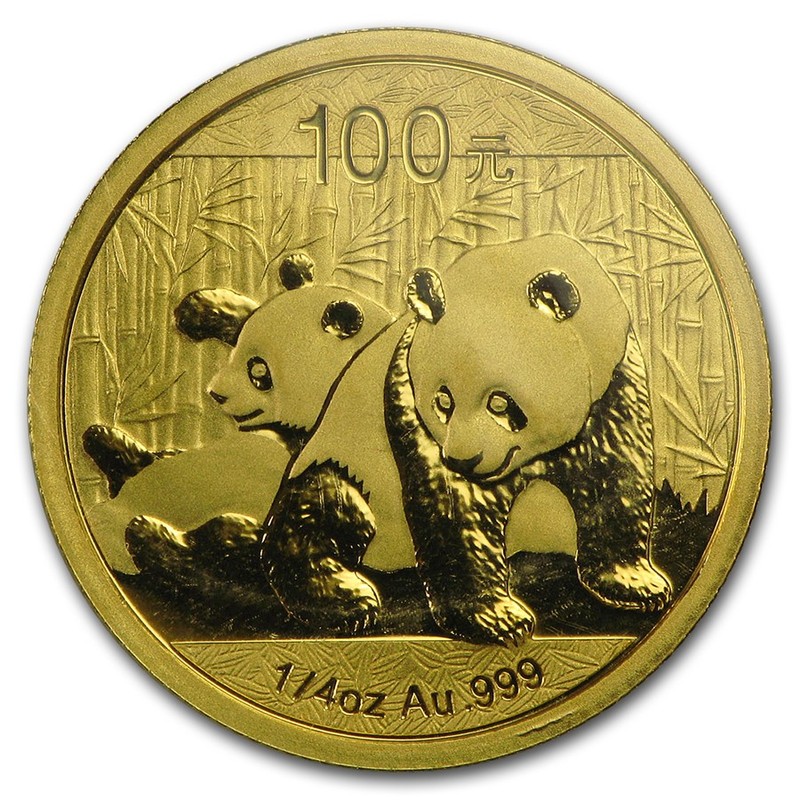 Золотая монета Китая «Панда» 2010 г.в., 7.78 г чистого золота (проба 999)